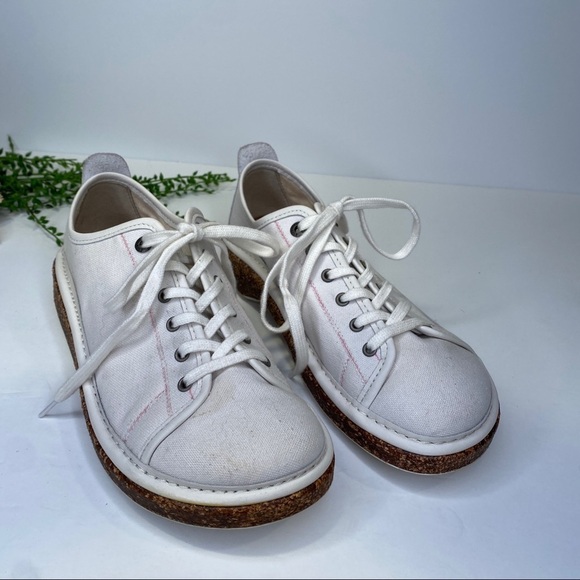 Birkenstock Santa Cruz White Canvas Round Toe Oxford Sneakers Size 37 Narrow - Picture 3 of 11